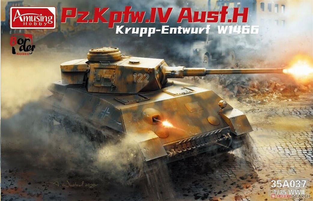 Amusing Hobby 1/35 35A037 Panzer IV Ausf. H Krupp-Entwurf W1466 Plastic Kit