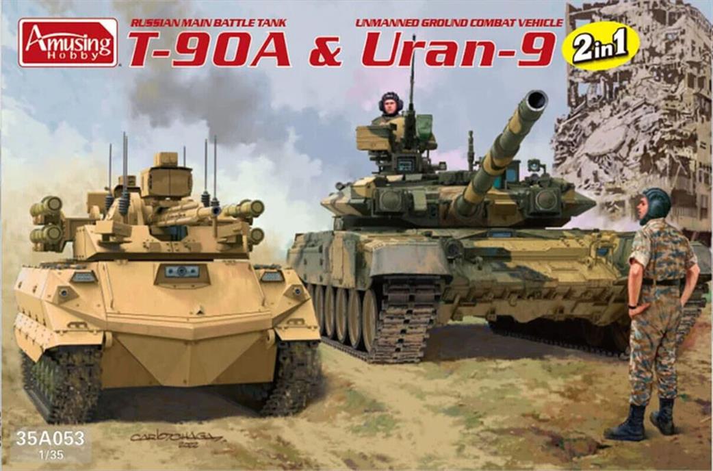 Amusing Hobby 1/35 35A053 Uran-9 & T-90A Kit