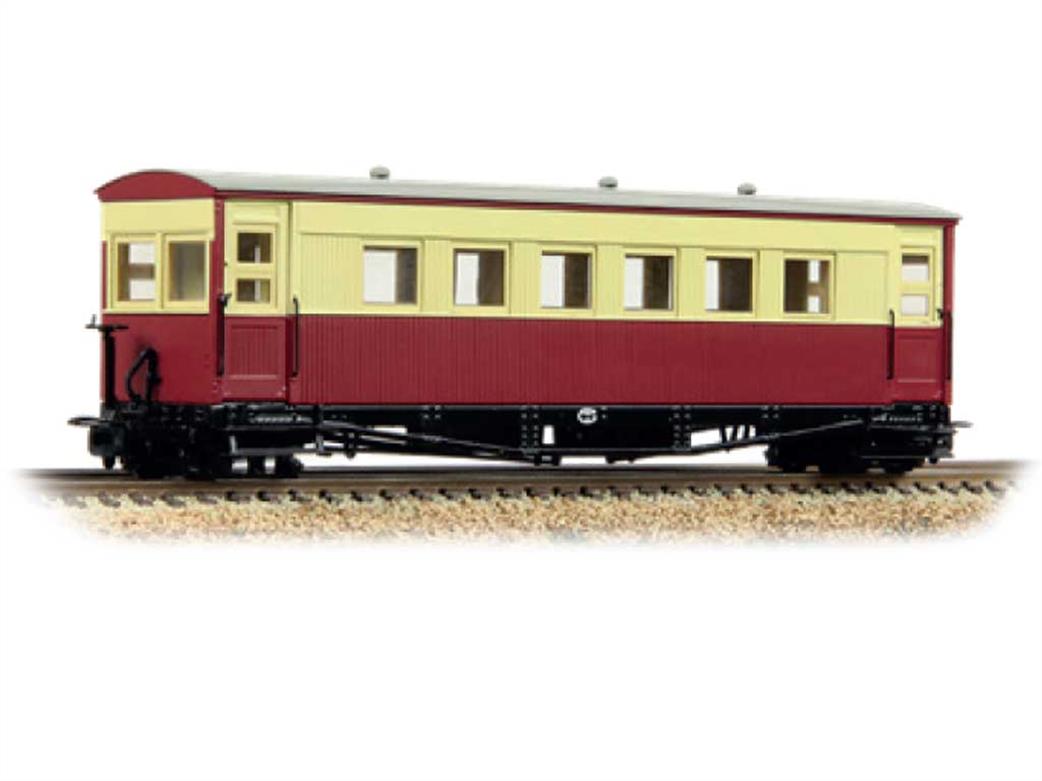 Bachmann OO9 394-027 Lincolnshire Coast Light Railway ex-Ashover Gloucester Bogie Coach Crimson & Cream Livery