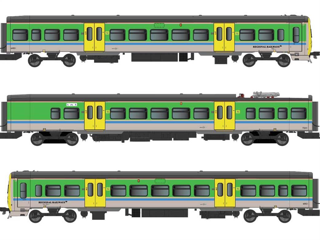 Dapol OO 4D-323-007 West Midlands 323221 Regional Railways Centro Heritage Livery 3 Car Electric Multiple Unit