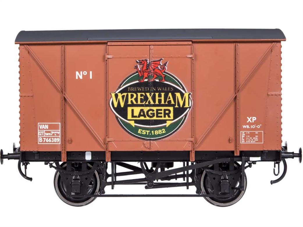 Dapol O Gauge 7F-056-024 Wrexham Lager BR 12-Ton Plywood Sided Ventilated Box Van Bauxite Livery