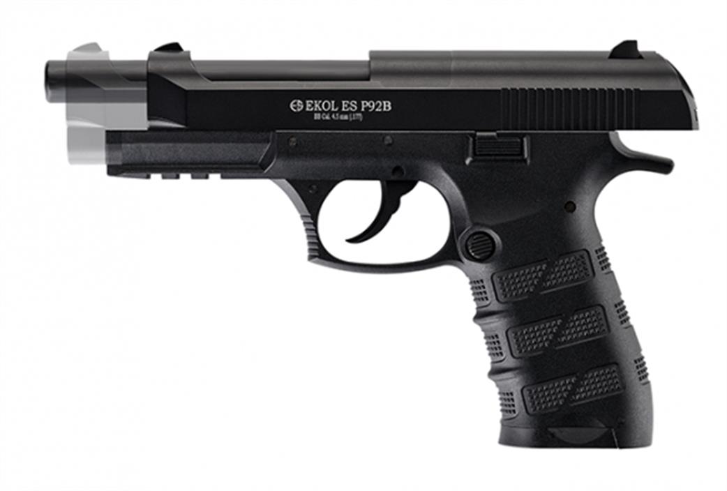 Ekol 1/1 EKESP92BBLACK ES P92 Co2 .177 Blowback Black Air Pistol