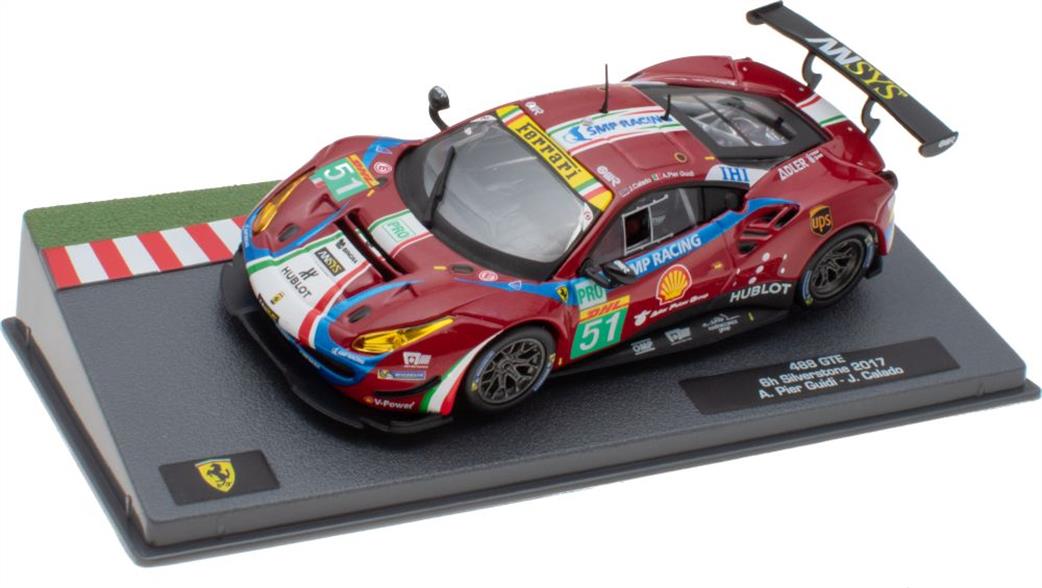 MAG 1/43 MAG PE007 Ferrari 488 GTE-6h Silverstone 2017 Diecast Model