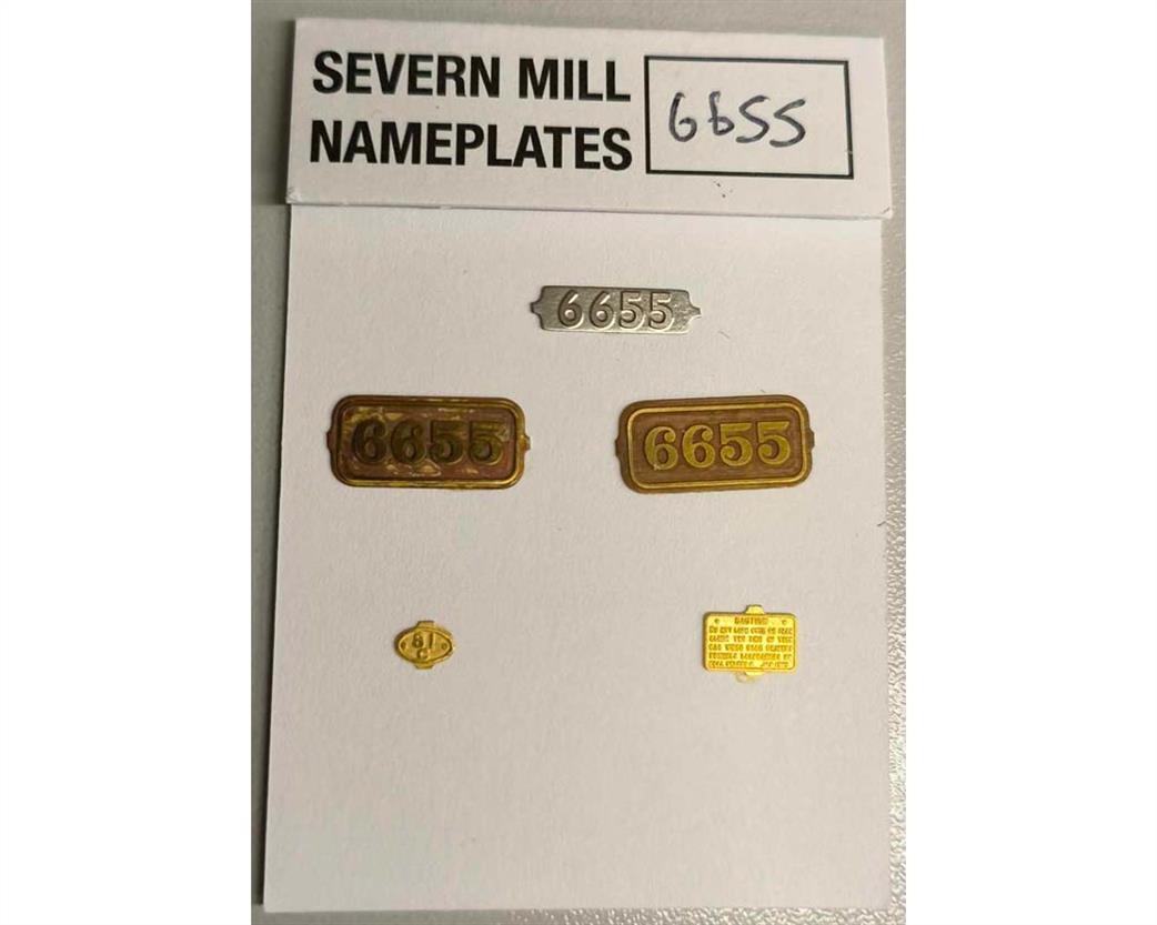 Preowned O Gauge 6655 Severn Mill Nameplates 6655 BR 0-6-2 Number plate and smokebox plate