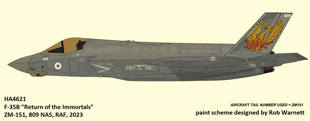 Hobby Master 1/72 HA4621 Lockheed F-35B Lightning ZM-151 809 NAS The Immortals RAF 2023