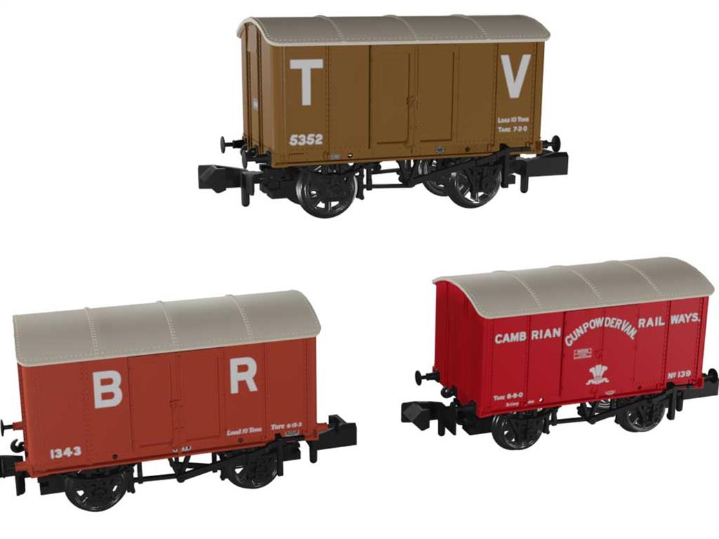 Rapido Trains N 961009 Welsh Railways Iron Mink Ventilated Vans Pack TV, BR & Cambrian Liveries