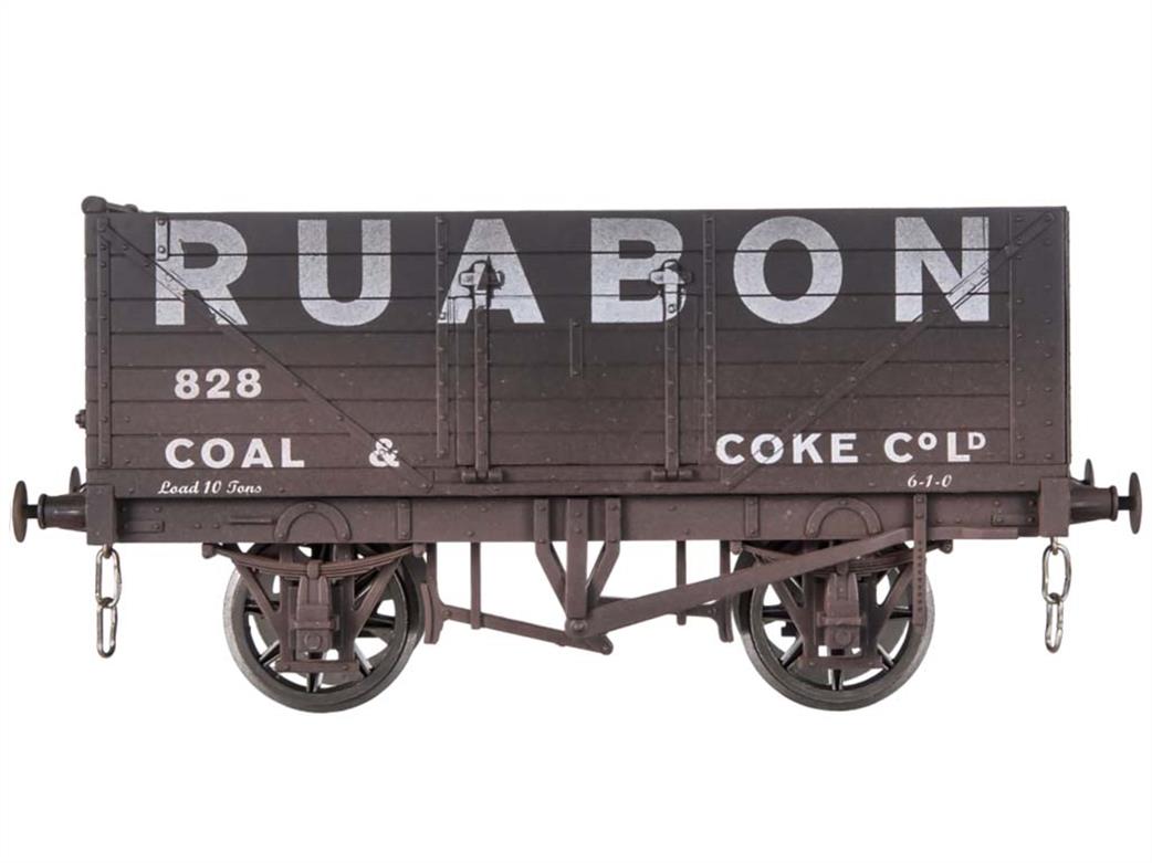 Dapol O Gauge 7F-071-030W Ruabon Coal & Coke Co  828 7 Plank Open Wagon RTR Weathered Finish