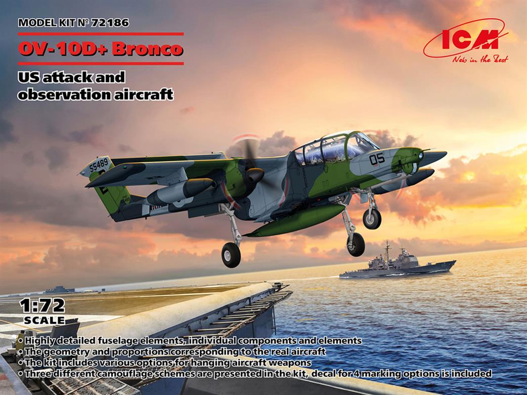 ICM 1/72 72186 USAF OP-10D+ Bronco Light Attack Aircraft Model Kit