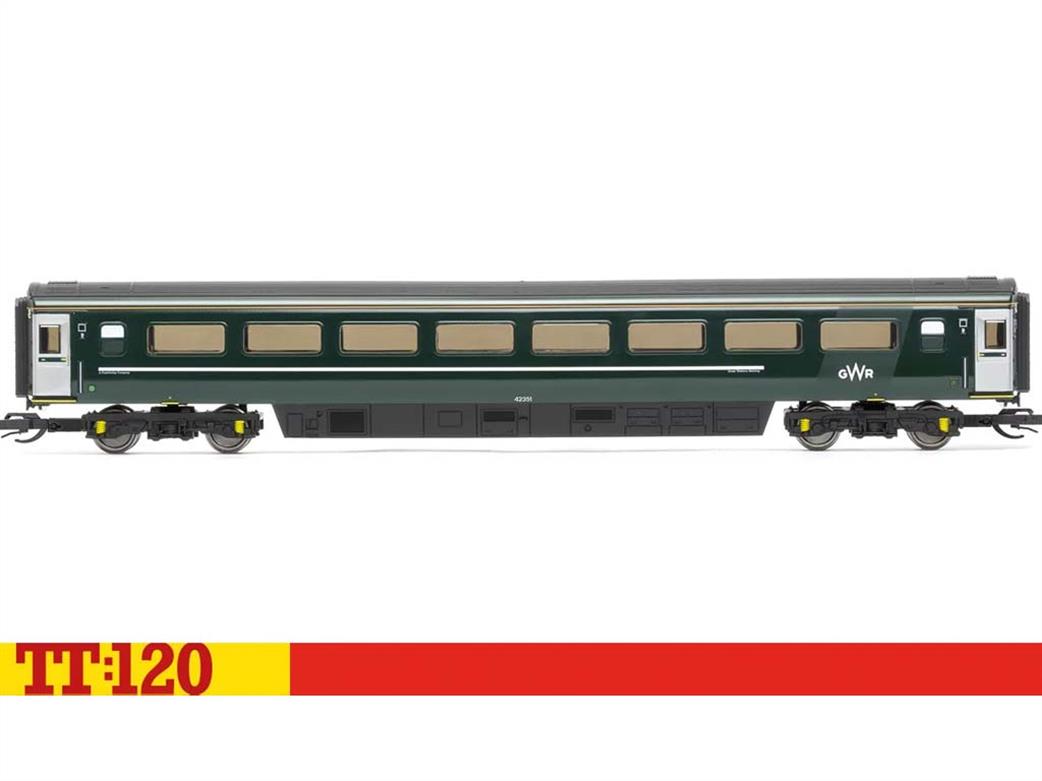 Hornby TT:120 TT4031B GWR InterCity 125 HST Mk3 TSO Standard Class Coach 42351 GWR Green