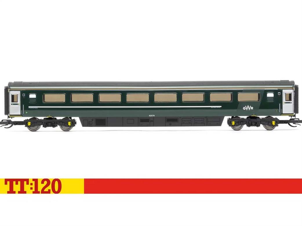 Hornby TT:120 TT4031D GWR InterCity 125 HST Mk3 TSO Standard Class Coach 42579 GWR Green