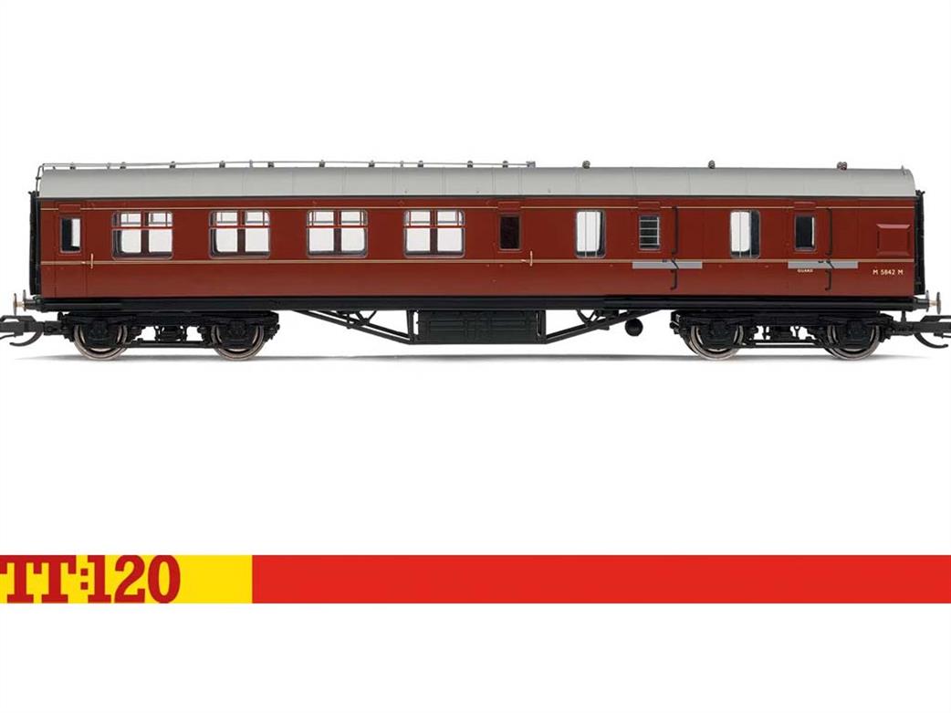 Hornby TT:120 TT4034 BR ex-LMS Brake Third Class Corridor Coach M5842M BR Maroon