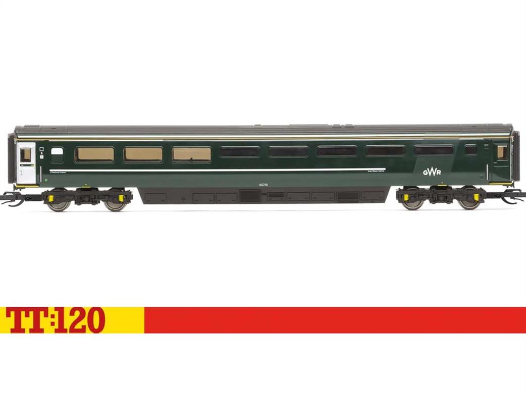 Hornby TT:120 TT4042 GWR InterCity 125 HST Mk3 TFKB First Class Kitchen Buffet Coach 40715 GWR Green