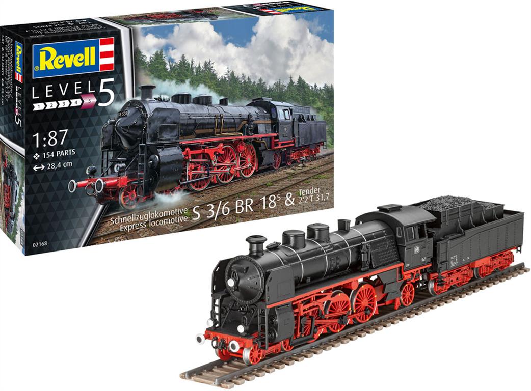 Revell 1/87 02168 S3/6 BR18 Steam Express Locomotive with Tender Plastic Model Kit