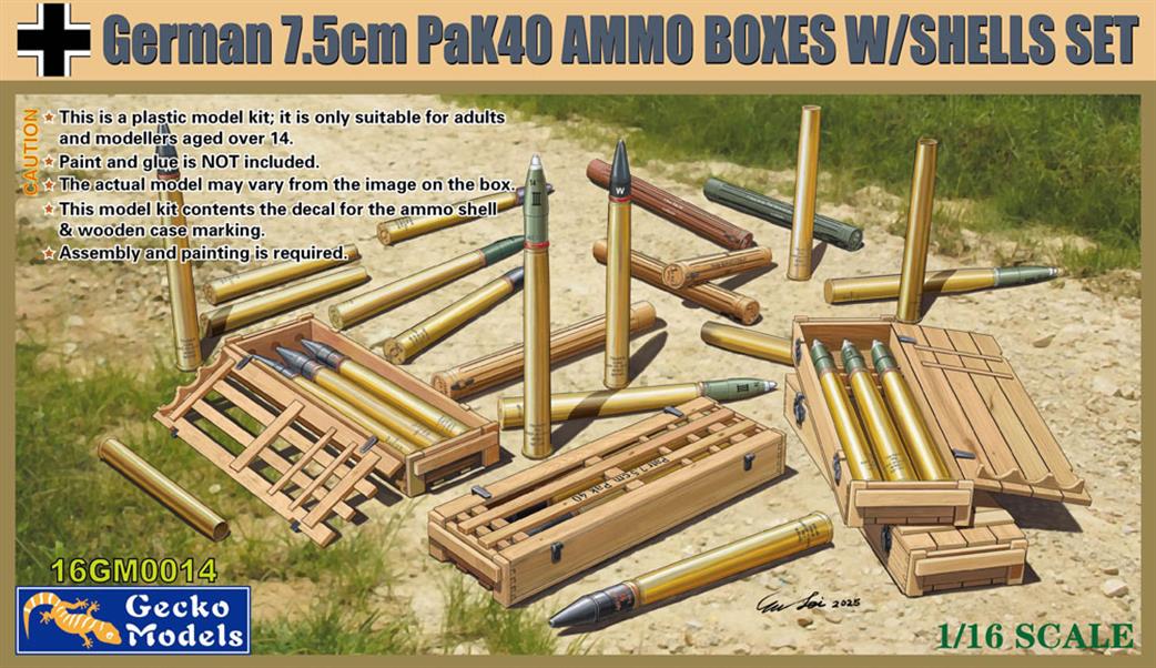 Gecko Models 1/16 16GM0014 German 7.5cm PAL 40 Ammo Boxes with Shell Sets