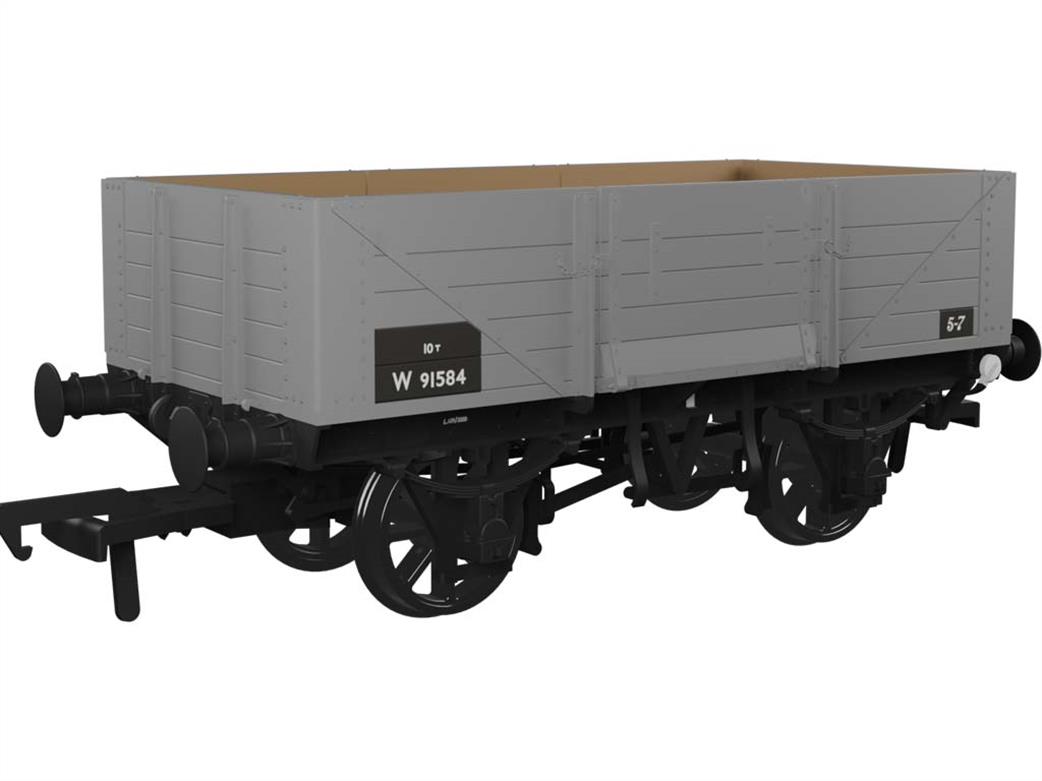 Rapido Trains OO 971013 BR W91584 Diagram O18 5 Plank Open Merchandise Wagon BR Grey