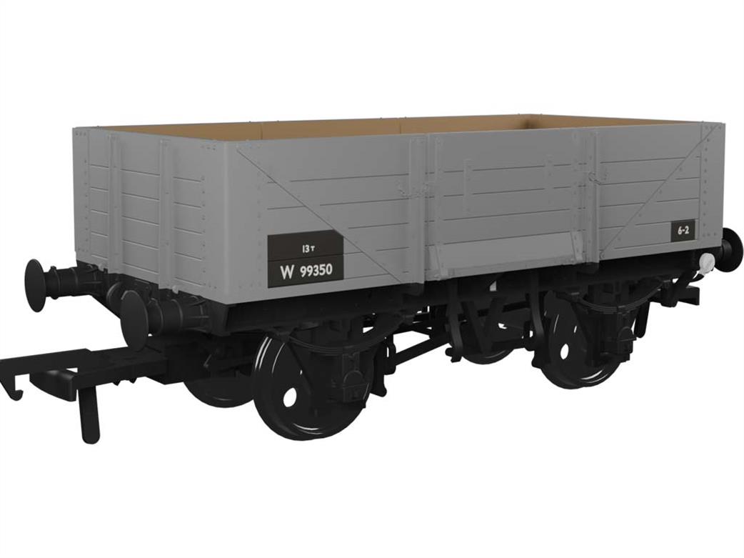 Rapido Trains OO 971015 BR W99350 Diagram O18 5 Plank Open Merchandise Wagon BR Grey