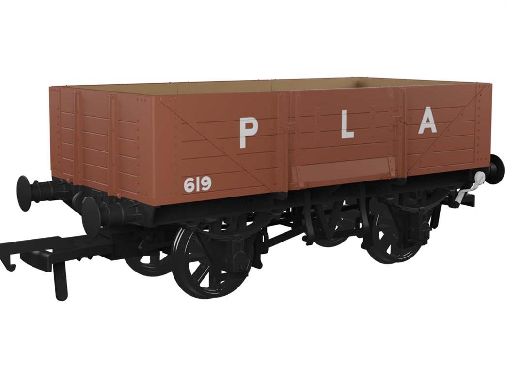 Rapido Trains OO 971018 PLA 619 Diagram O18 5 Plank Open Merchandise Wagon Port of London Brown