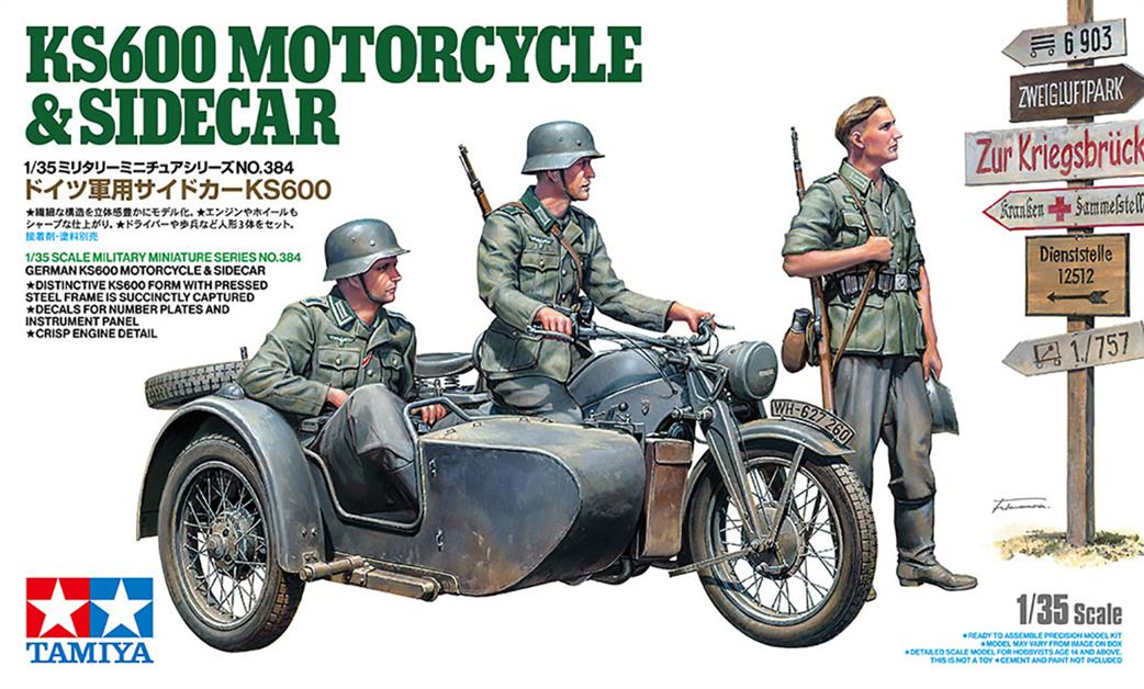 Tamiya 1/35 35384 German KS600 Motorcycle & Sidecar Kit