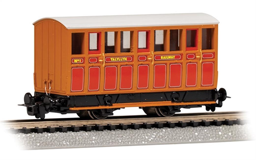 Bachmann OO9 77502 Talyllyn Passenger Coach 1 Lined Red