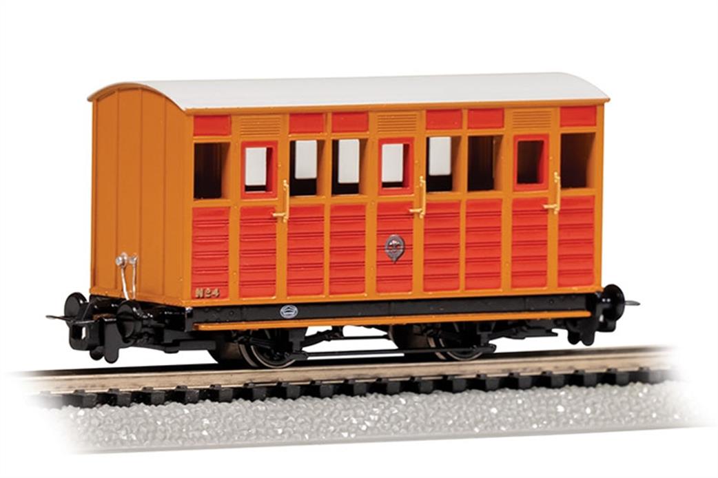 Bachmann OO9 77504 Talyllyn Passenger Coach 4 Lined Red