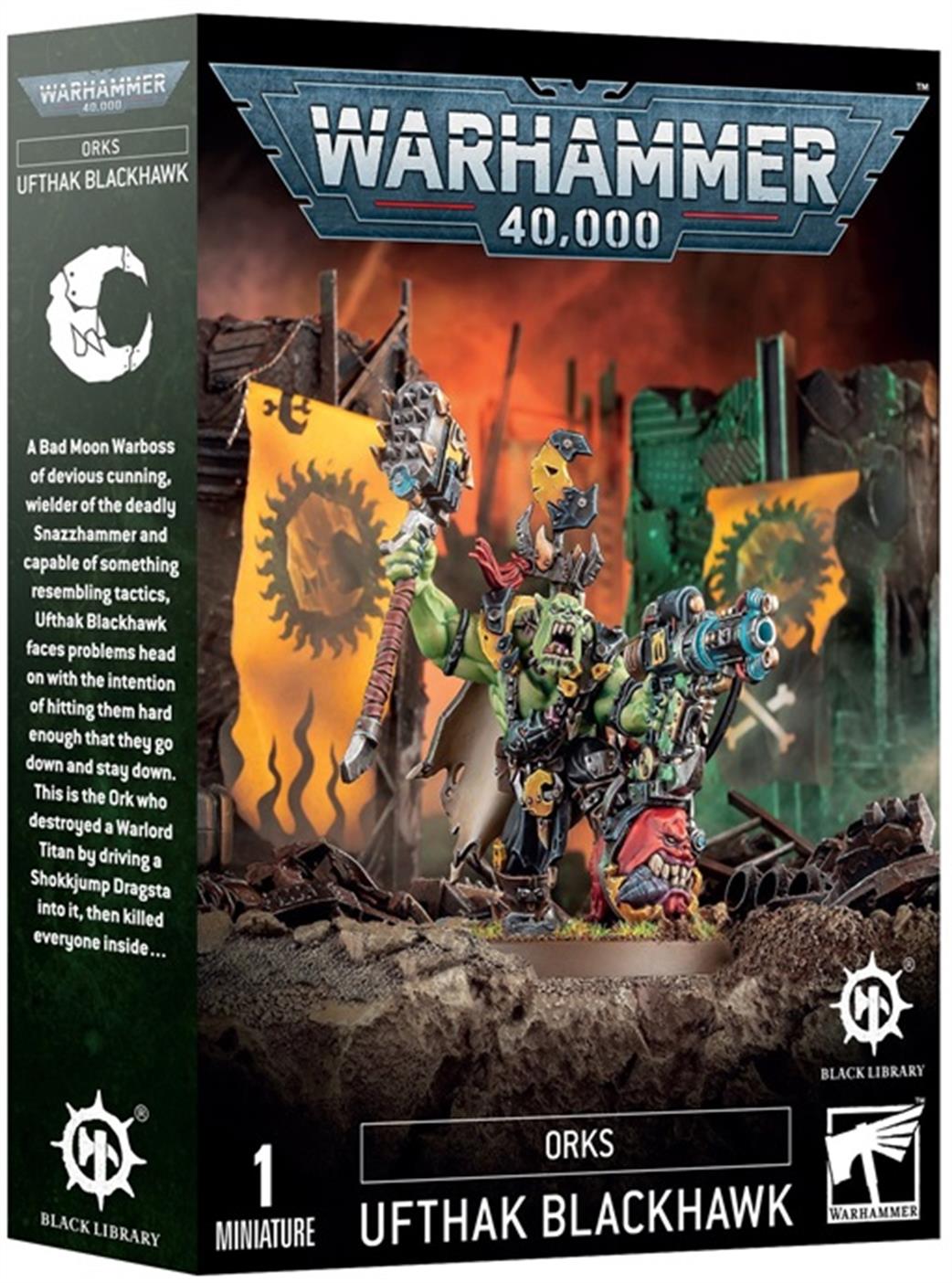 Games Workshop 28mm 50-65 Orks Ufthak Blackhawk, Black Library Celebration 2024