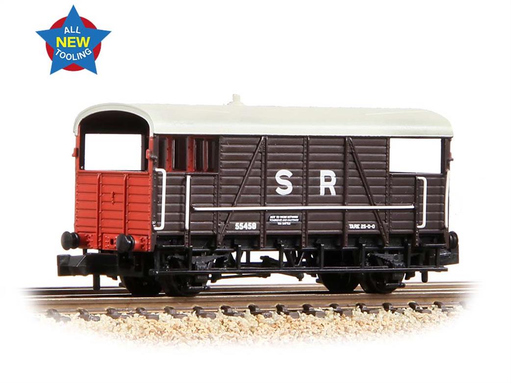 Graham Farish N 378-026A SR ex-SECR 25Ton Goods Train Brake Van SR Brown