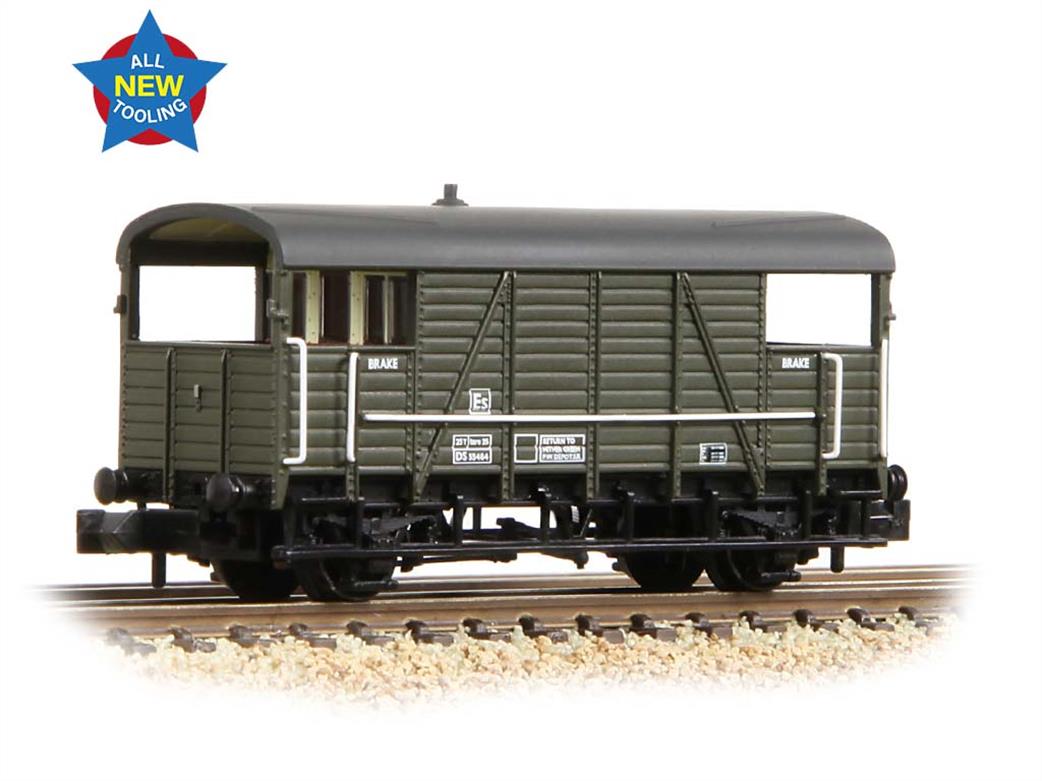 Graham Farish N 378-028A BR ex-SECR 25Ton Goods Train Brake Van Departmental Olive Green