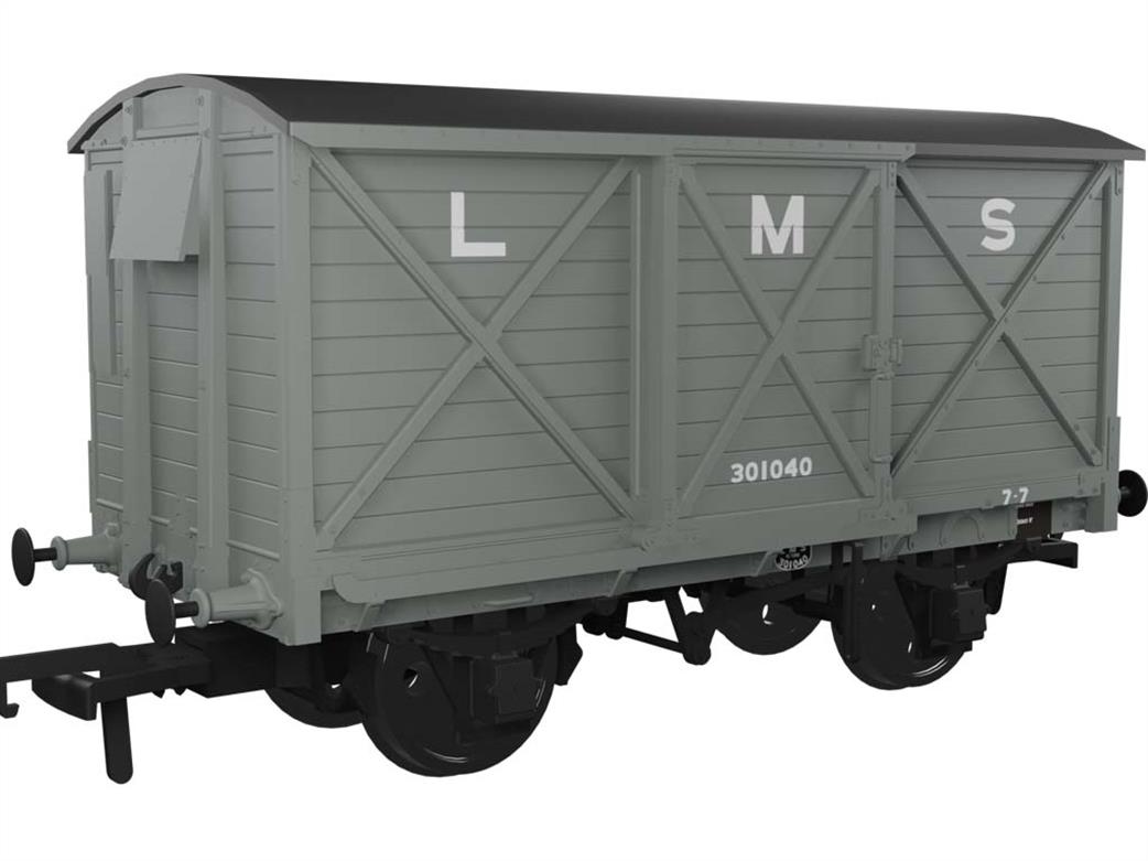 Rapido Trains OO 976006 LMS ex-Caledonian Railway Diagram 67 10ton Ventilated Box Van 301040 LMS Grey Large Lettering