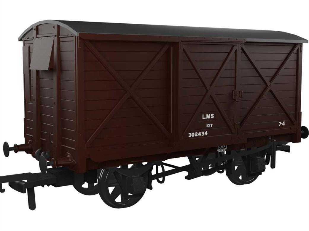 Rapido Trains OO 976009 LMS ex-Caledonian Railway Diagram 67 10ton Ventilated Box Van 302434 LMS Bauxite Post-1936 Small Lettering