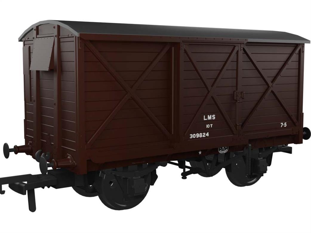 Rapido Trains OO 976010 LMS ex-Caledonian Railway Diagram 67 10ton Ventilated Box Van 302824 LMS Bauxite Post-1936 Small Lettering