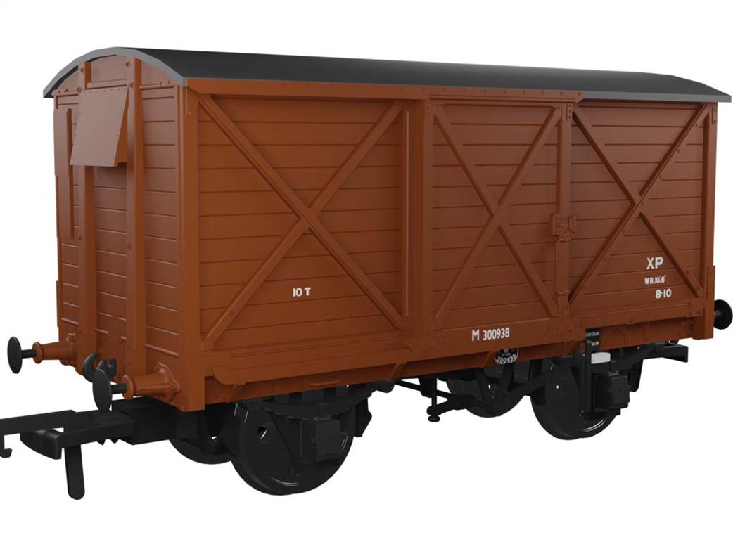 Rapido Trains OO 976013 BR ex-Caledonian Railway Diagram 67 10ton Ventilated Box Van M300938 BR Bauxite