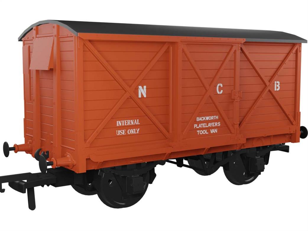 Rapido Trains OO 976017 NCB ex-Caledonian Railway Diagram 67 10ton Ventilated Box Van Bauxite Backworth Platelayers Tool Van