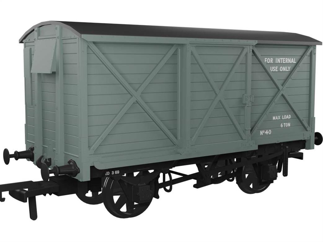 Rapido Trains OO 976019 Royal Navy Armaments Department ex-Caledonian Railway Diagram 67 10ton Ventilated Box Van RNAD No.40 Grey