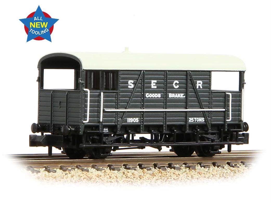 Graham Farish N 378-025A SECR 25Ton Goods Train Brake Van SE&CR Grey