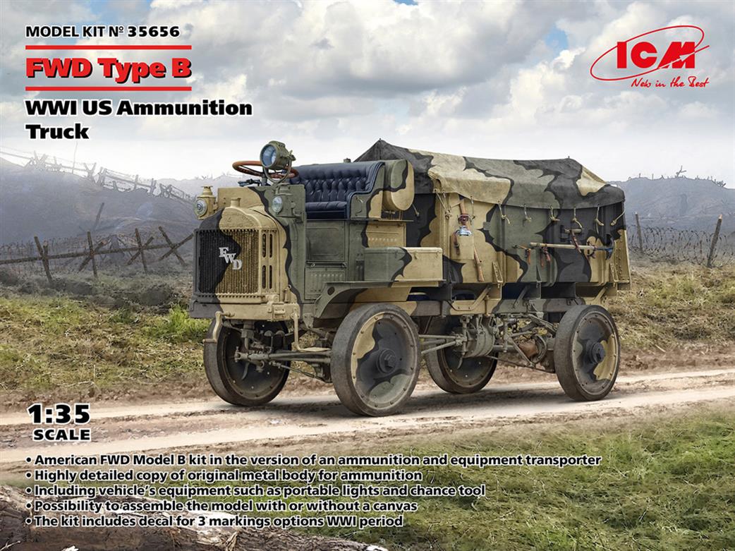 ICM 1/35 35656 FWD Type B WW1 US Army Ammunition Truck Kit