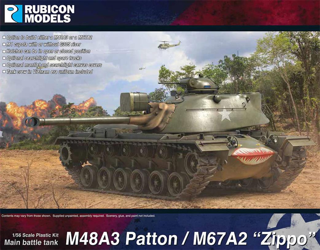 Rubicon Models 1/56 280141 M48A3 Patton M67A2 Zippo Tank Kit