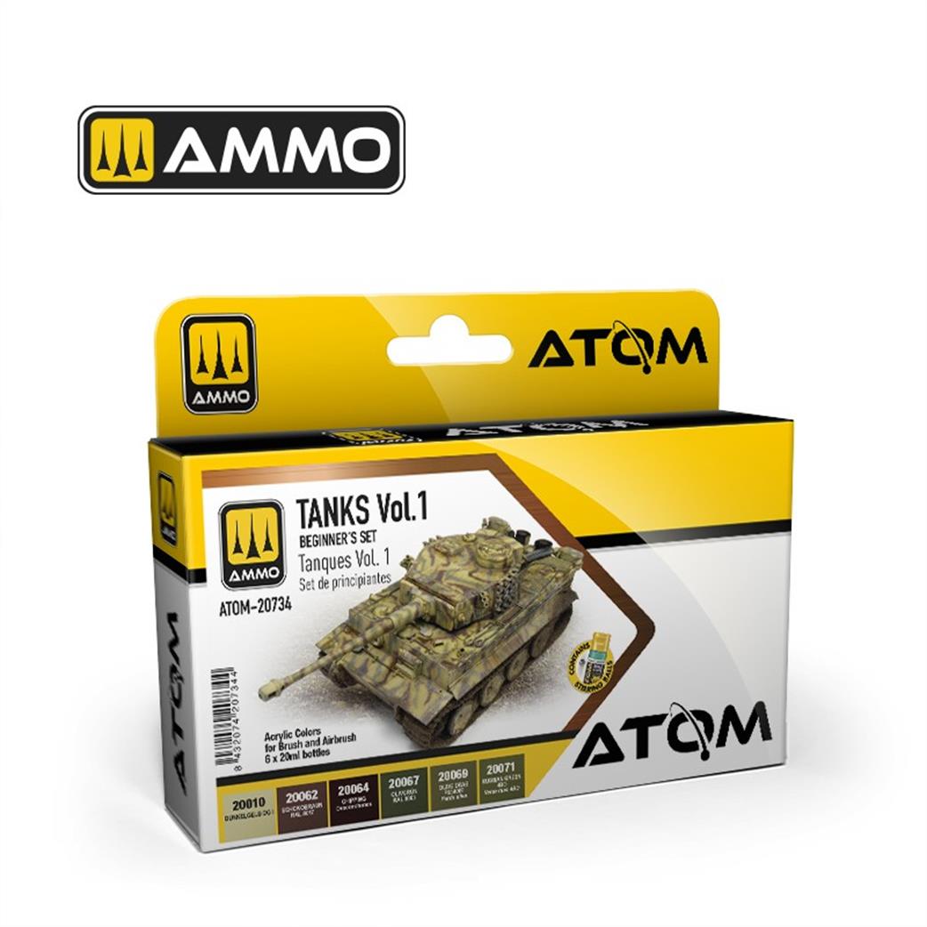 Ammo of Mig Jimenez  ATOM-20734 Beginners Set Tanks Vol 1 Paint Set