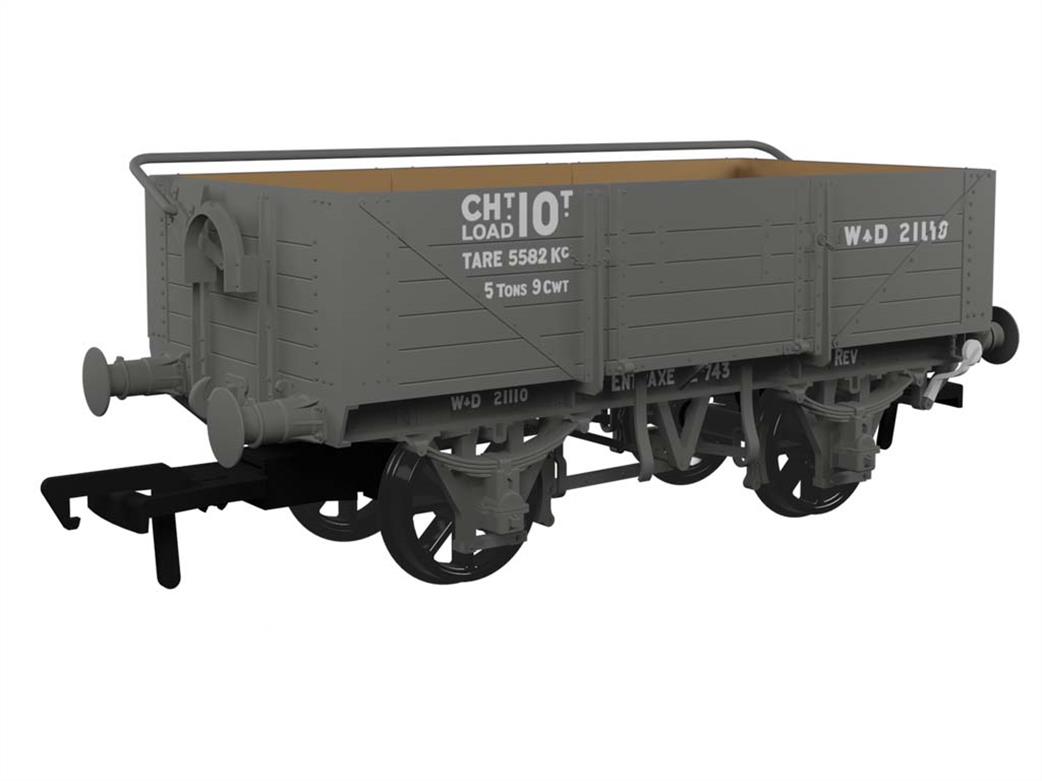 Rapido Trains OO 943026 WD 21110 GWR 10-ton 5 Plank Open Wagon War Department Grey