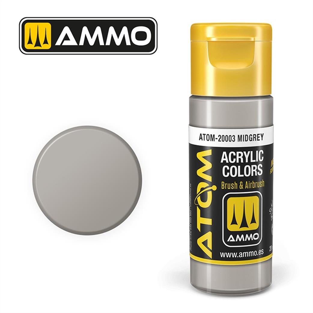 Ammo of Mig Jimenez  ATOM-20003 Atom Color Midgrey 20ml Acrylic Paint