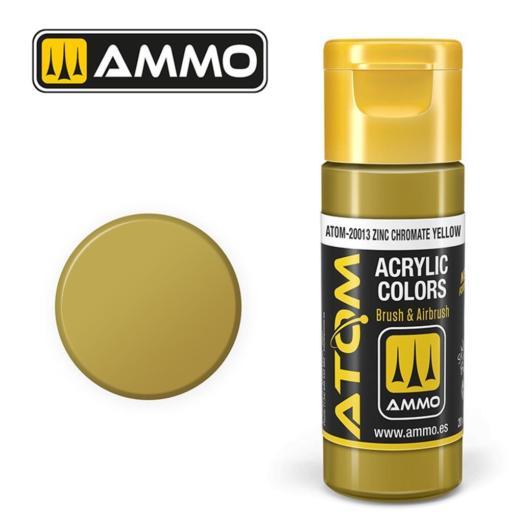 Ammo of Mig Jimenez  ATOM-20013 Atom Color Zinc Chromate Yellow 20ml Acrylic Paint