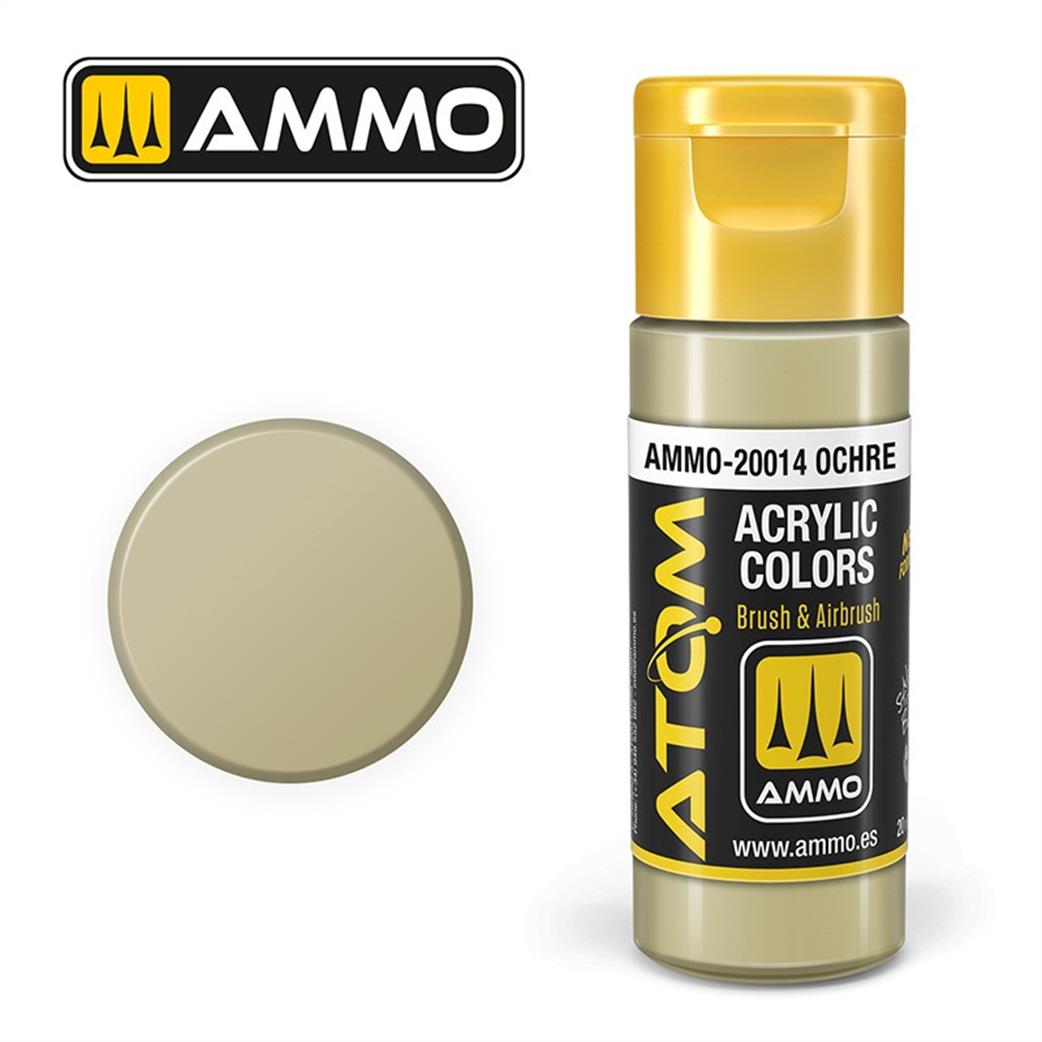 Ammo of Mig Jimenez  ATOM-20014 Atom Color Ochre 20ml Acrylic Paint