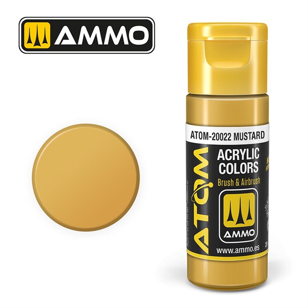 Ammo of Mig Jimenez  ATOM-20022 Atom Color Mustard 20ml Acrylic Paint