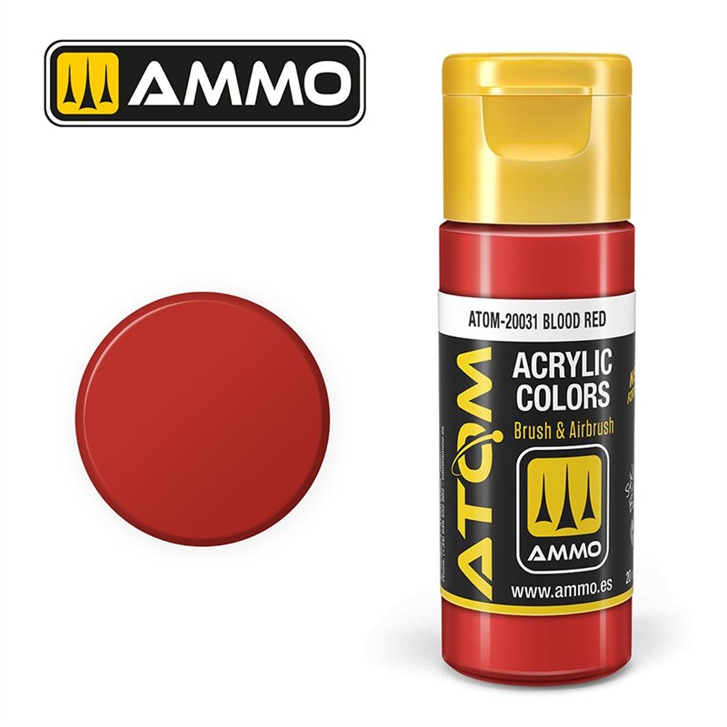 Ammo of Mig Jimenez  ATOM-20031 Atom Color Blood Red 20ml Acrylic Paint