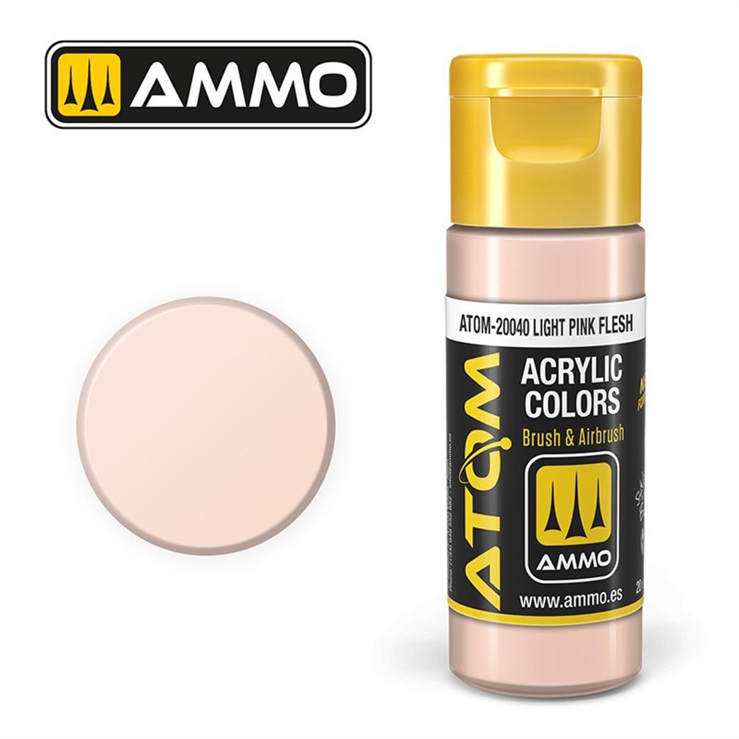 Ammo of Mig Jimenez  ATOM-20040 Atom Color Light Pink Flesh 20ml Acrylic Paint