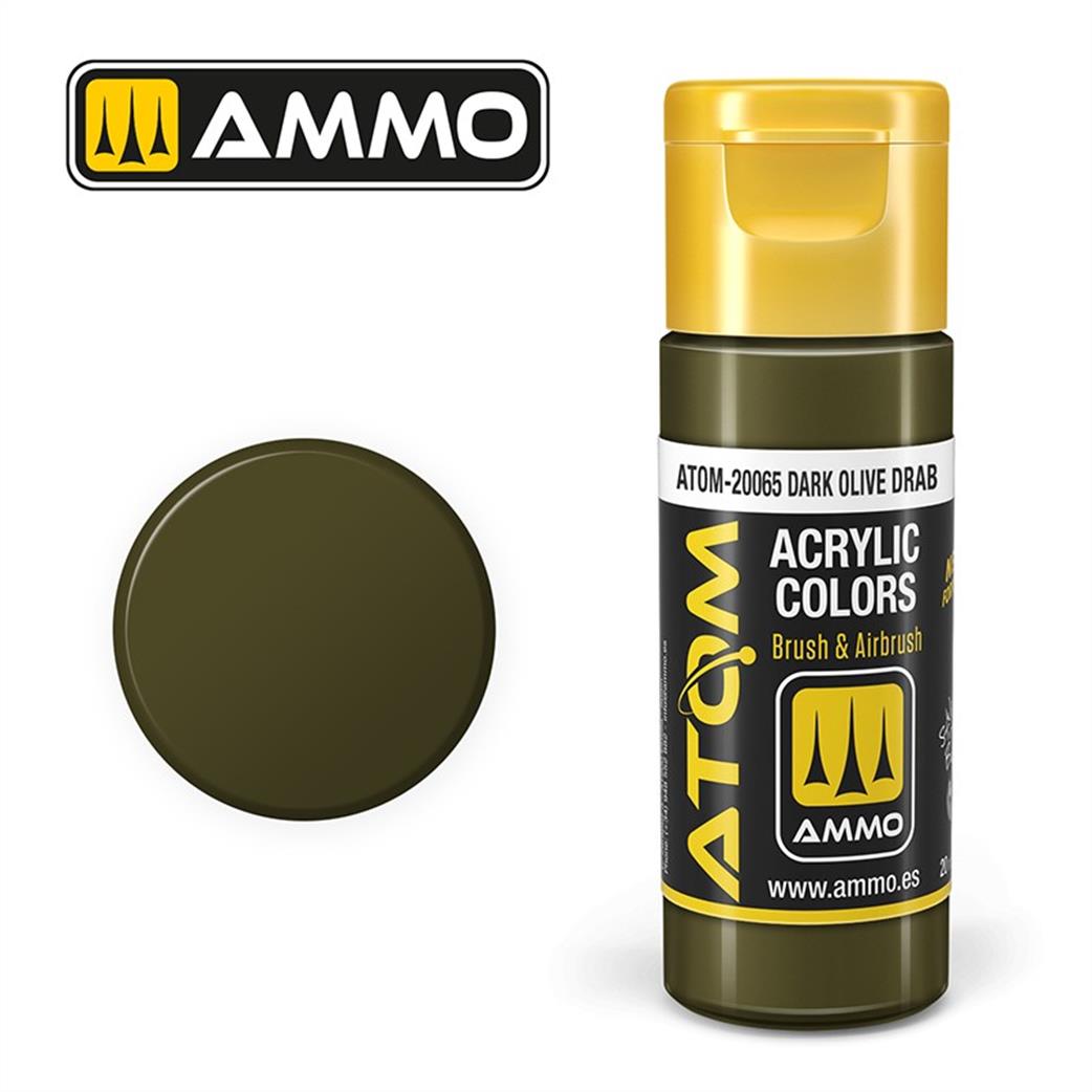 Ammo of Mig Jimenez  ATOM-20065 Atom Colour Dark Olive Drab 20ml Acrylic Paint