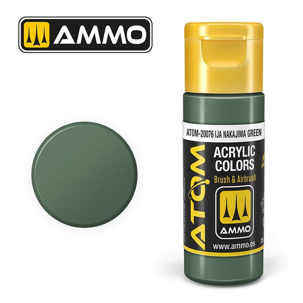 Ammo of Mig Jimenez  ATOM-20076 Atom Color  IJA Nakajima Green 20ml Acrylic Paint