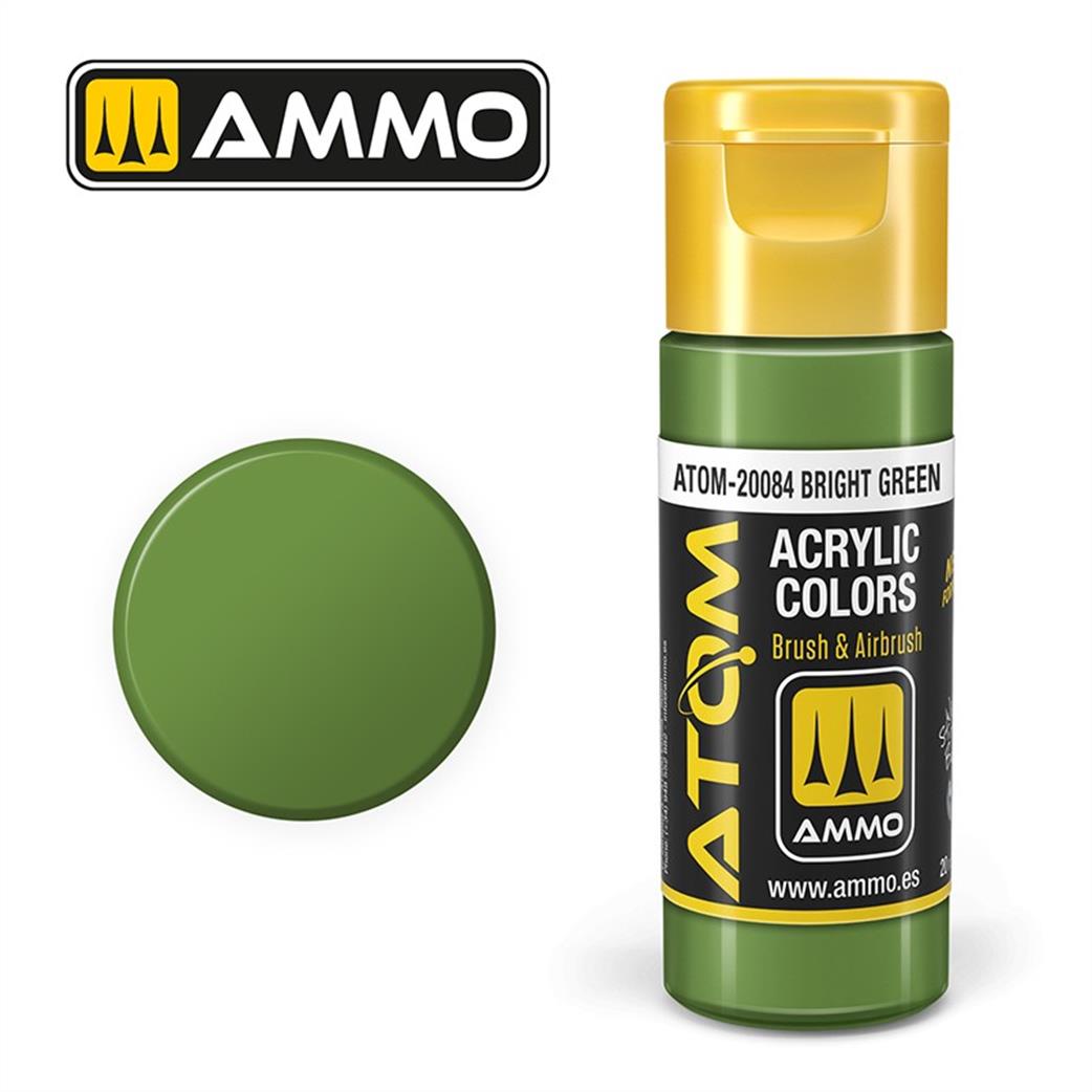 Ammo of Mig Jimenez  ATOM-20084 Atom Color Bright Green 20ml Acrylic Paint