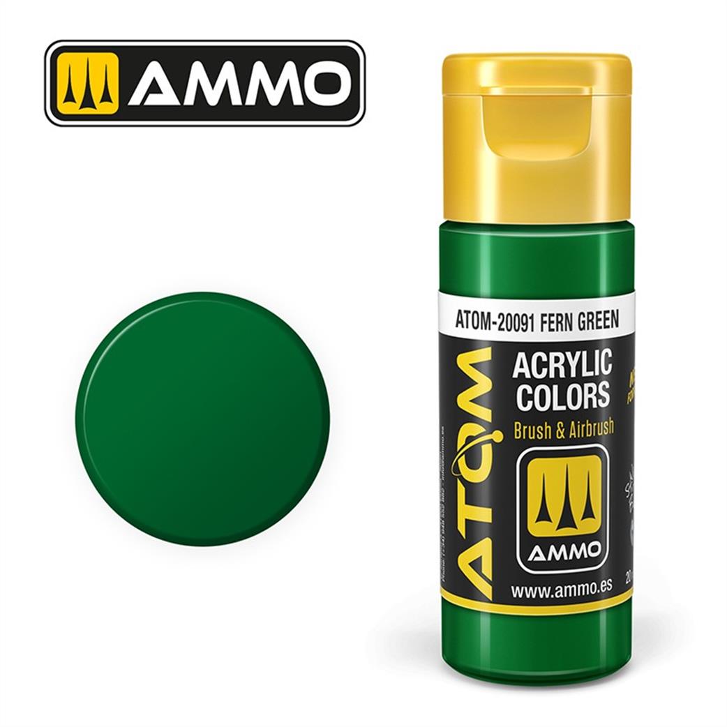 Ammo of Mig Jimenez  ATOM-20091 Atom Color Fern Green 20ml Acrylic Paint