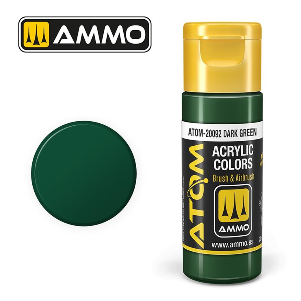 Ammo of Mig Jimenez  ATOM-20092 Atom Color Dark Green 20ml Acrylic Paint