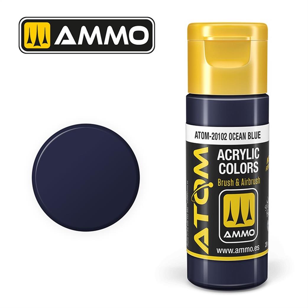 Ammo of Mig Jimenez  ATOM-20102 Atom Color Ocean Blue 20ml Acrylic Paint